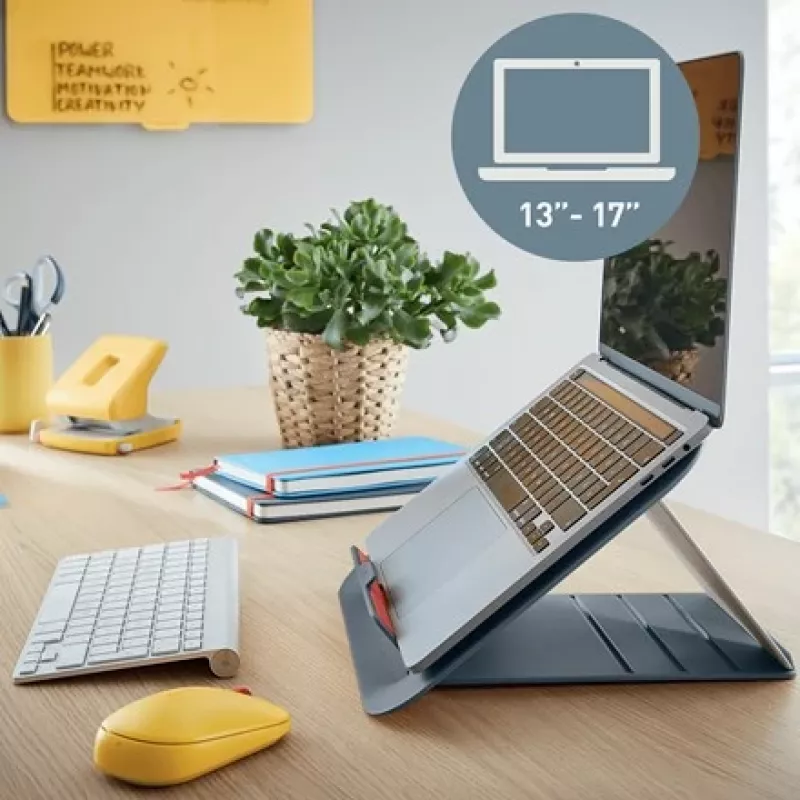 Soporte ajustable para portátil Leitz Ergo Cosy, 80 % plástico reciclado