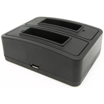Estación de carga de baterías GoXtreme Dual Vision 4K – cargador de doble bahía para baterías de cámara de acción, modelo 01492