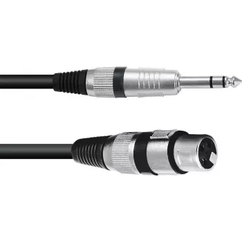 Cable adaptador XLR a 6,3 mm Omnitronic 30225180 – 1x conector hembra XLR a 1x jack de 6,3 mm, 0,9 m