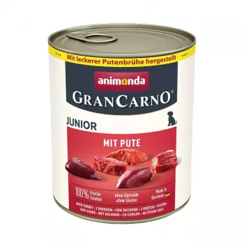 Alimento húmedo animonda GranCarno Junior — pavo 800 g, alimento completo sin cereales para cachorros
