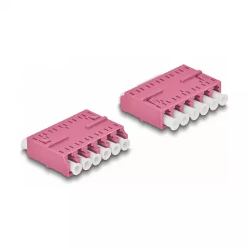Acoplador de fibra óptica DeLOCK HD LC Hexaplex conector hembra a conector hembra LC Hexaplex violeta