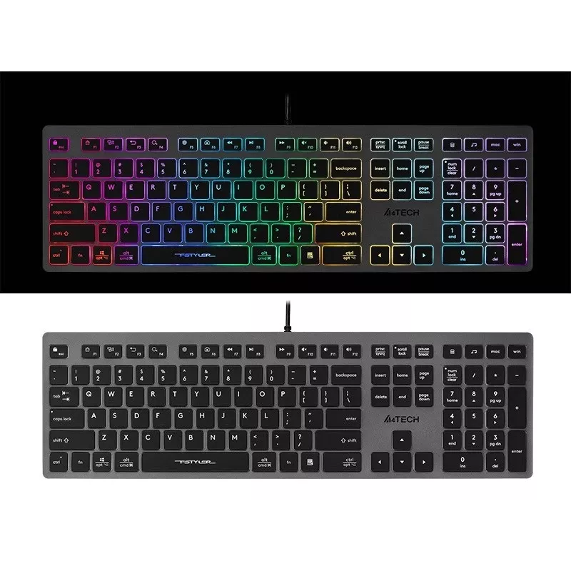 Teclado con cable A4Tech FSTYLER FX60H con retroiluminación neón
