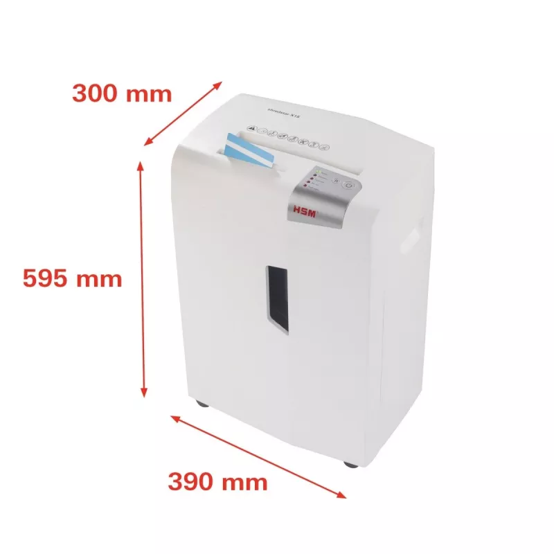 HSM shredstar X15 1030121 destructora de papel, corte en partículas 4x37 mm, P-4, 15 hojas, ancho de entrada 230 mm, cubeta de 26 l, CD/tarjetas de crédito