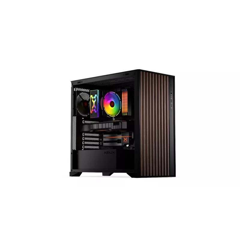 Caja de PC KRUX Palum KRXD008 ATX negra — 2 bahías de 3,5