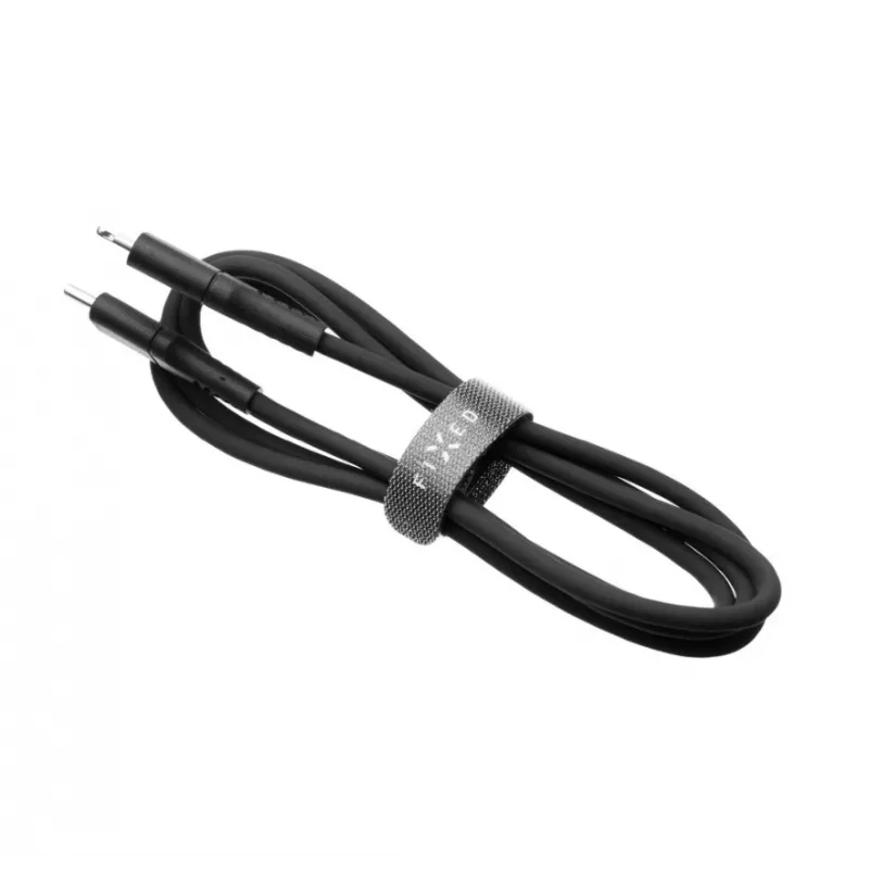 Cable fijo USB-C a Lightning FIXED FIXDLS-CL12-BK 1,2 m silicona líquida