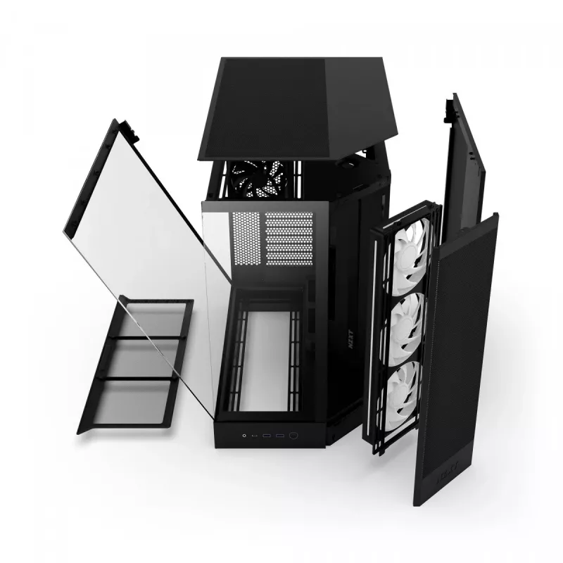 Caja PC NZXT H9 Flow RGB Midi Tower Negra