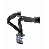 Soporte para monitor GEMBIRD MA-DA2-03 para pantallas de hasta 35 pulgadas, pinza de mesa, VESA 75x75–100x100, 20 kg, negro, Doble pantalla