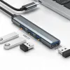 Hub USB QOLTEC 53792, USB-C 3.1 a 4 puertos (USB 3.0 x1, USB 2.0 x3)