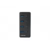 Natec Mantis 2 NHU-1557 hub USB 3.0 de 4 puertos, entrada USB Type-B, interruptores de encendido/apagado, adaptador de corriente, negro