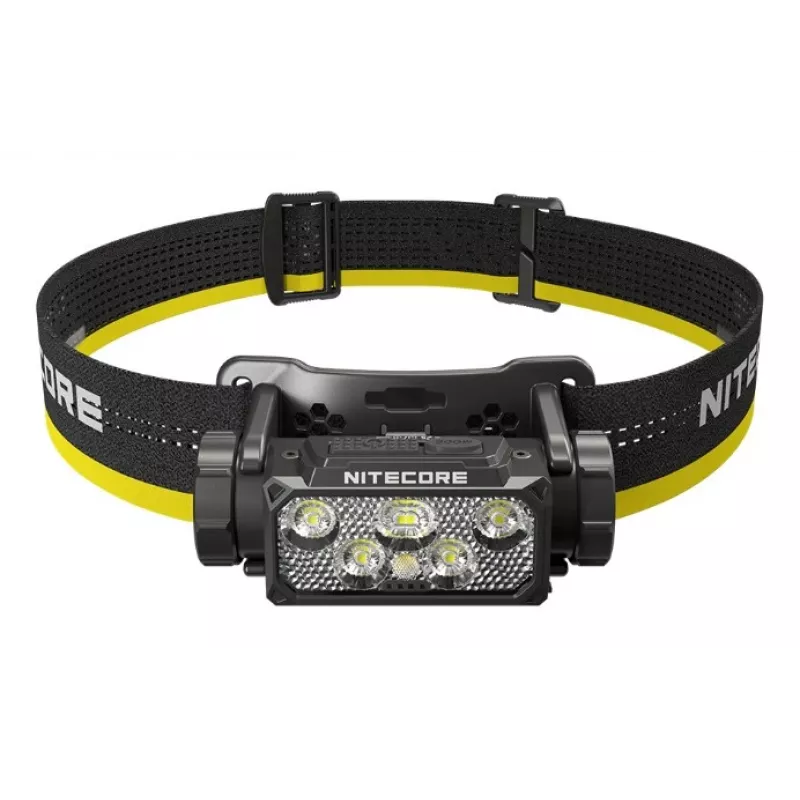 Linterna frontal Nitecore HC60 UHE con batería de 4000 mAh, 6-LED, impermeable, resistente a impactos, negro/amarillo