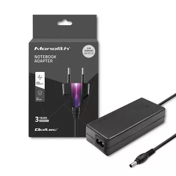 Fuente de alimentación Qoltec 50015.60W para Samsung | 60W | 19V | 3,15A | 5,5*3,5+Pin | incl. cable de alimentación