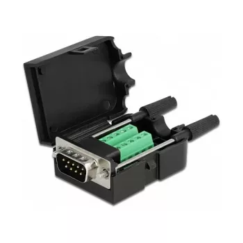 Conector de cables DeLOCK 66232 Sub-D 9 regleta de bornes de 10 polos negro