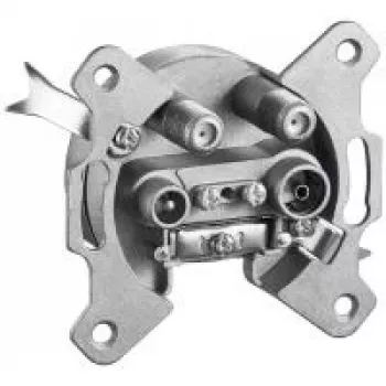 Wentronic Goobay Toma de antena de 4 orificios, 2 dB – toma derivada o terminal, paso de CC (67049)