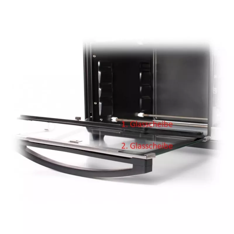 Cocina eléctrica Rommelsbacher BG 1550 Negra, 30 L, 80–230 °C, 7 modos, asador giratorio, temporizador de 120 minutos