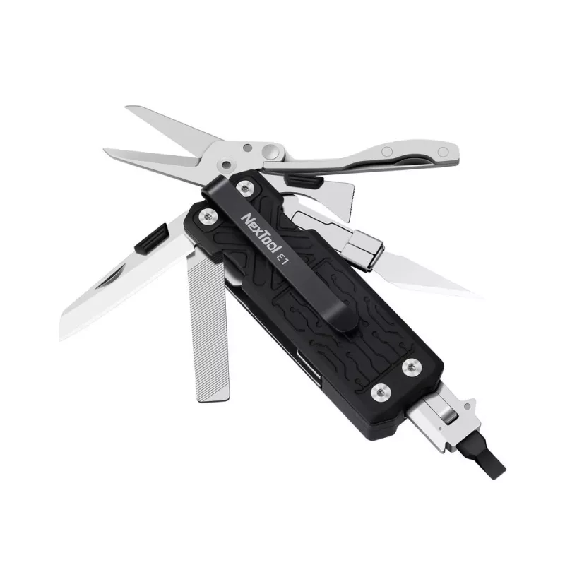 Multitool Nextool E1 10-en-1 multitool de bolsillo, negro, navaja, 94 g, plegado 7,9 cm