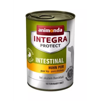 Comida húmeda para perros animonda Integra Protect Intestinal Huhn Adult 400 g, para una digestión regulada, sin gluten ni soja