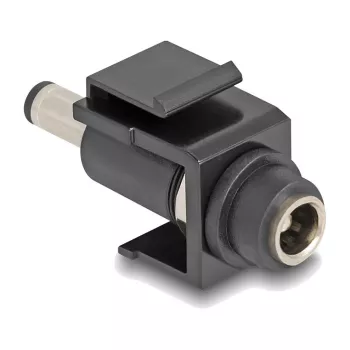 Módulo Keystone DeLOCK DC 5,5 x 2,1 mm conector hembra a DC 5,5 x 2,5 mm conector macho negro