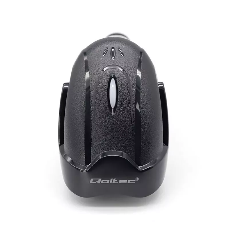 Lector de códigos de barras inalámbrico QOLTEC 50856 – 1D y 2D inalámbrico de mano, interfaz USB, carcasa de ABS, 170×62×100 mm, 203 g