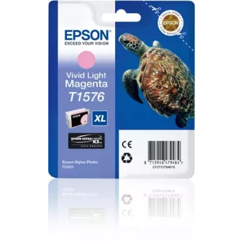 Epson Turtle T1576 magenta claro vivo, alto (XL) rendimiento, magenta claro vivo, tinta pigmentada, 25,9 ml, 1 unidad, 2300 páginas