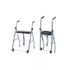 Andador de rehabilitación de dos ruedas ARmedical PPC005 – azul/negro, estructura de acero, altura ajustable, asiento incluido