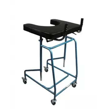 Andador de apoyo de cuatro ruedas VITEA CARE VCBK2A con estructura de acero plegable y altura ajustable, frenos, 4 ruedas de goma, carga máx. 125 kg