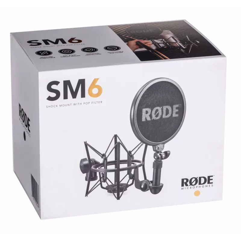 RODE SM6 soporte antivibración con filtro antipop, negro