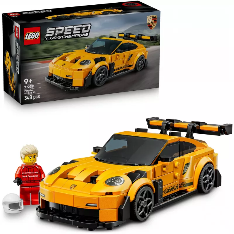 Juguete de construcción LEGO Porsche 911 GT3 RS Speed Champions 77239 — escala 1:18, 348 piezas, 9+ años