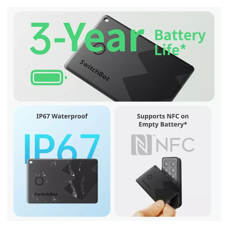 Switchbot tarjeta rastreadora de cartera compatible con NFC (W2500032)