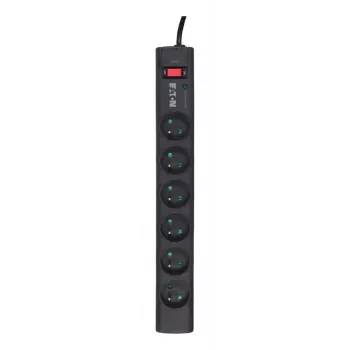 Regleta protectora de sobretensión EATON Protection Strip 6 FR — 6x tomas tipo E, 525 J, 10 A, 220–250 V, cable de 1 m