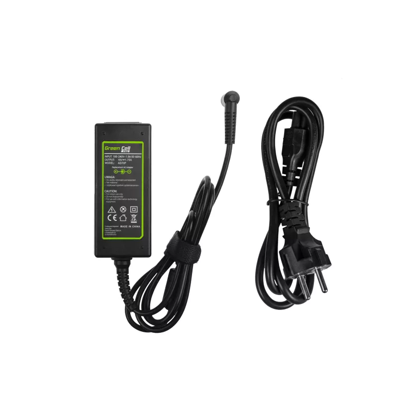 Fuente de alimentación Green Cell AD70P para portátiles ASUS, 33W, 19V 1,75A, interior, negro