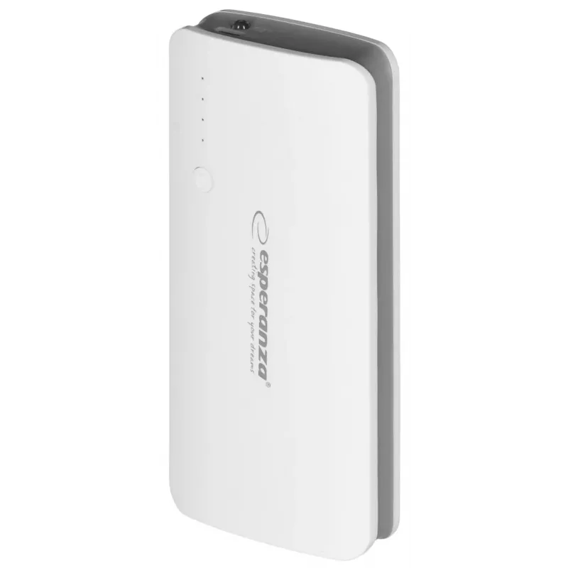 Cargador portátil Esperanza EMP106WE Radium — 8000 mAh, salida para 3 dispositivos, entrada Micro-USB, salidas 5V/2A y 5V/1,5A/1A, gris