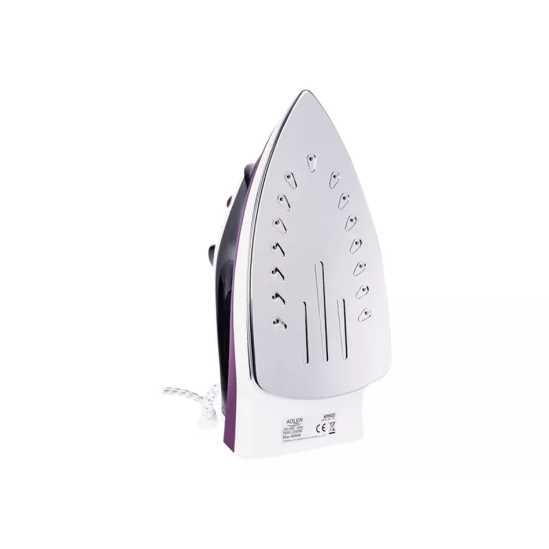 Plancha Adler AD 5022 seca y con vapor suela cerámica morada, 2200 W