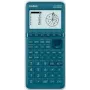 Calculadora gráfica CASIO FX-7400GIII con pantalla cian, visualización de 21 dígitos