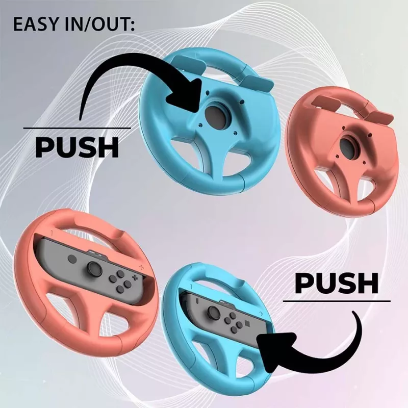 Volante mod Subsonic pack de 2 volantes para Switch y Switch 2 rojo turquesa