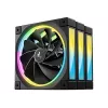 DeepCool FL12R 3-in-1 ventiladores de caja de 120 mm (3 uds.), Reverse, PWM de 4 pines, 500-2150 rpm, FDB, negros