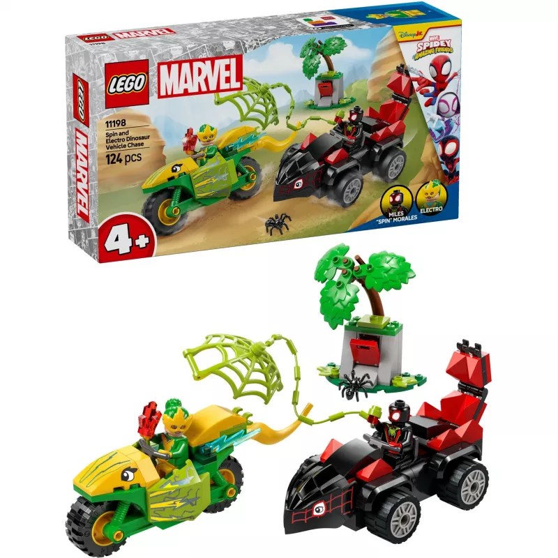 LEGO MARVEL 11198 Spin y Electro Caza del vehículo dinosaurio