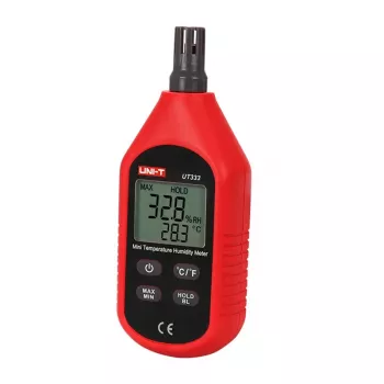 Medidor mini de temperatura y humedad UT333 — termohigrómetro portátil para medición de temperatura y humedad relativa