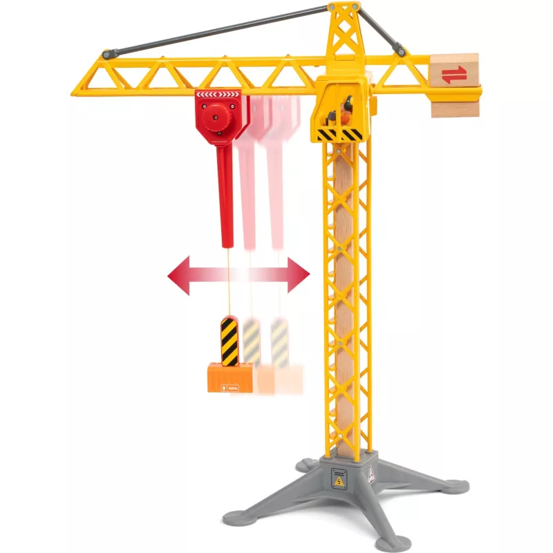 World gran grúa de construcción con luz, vía