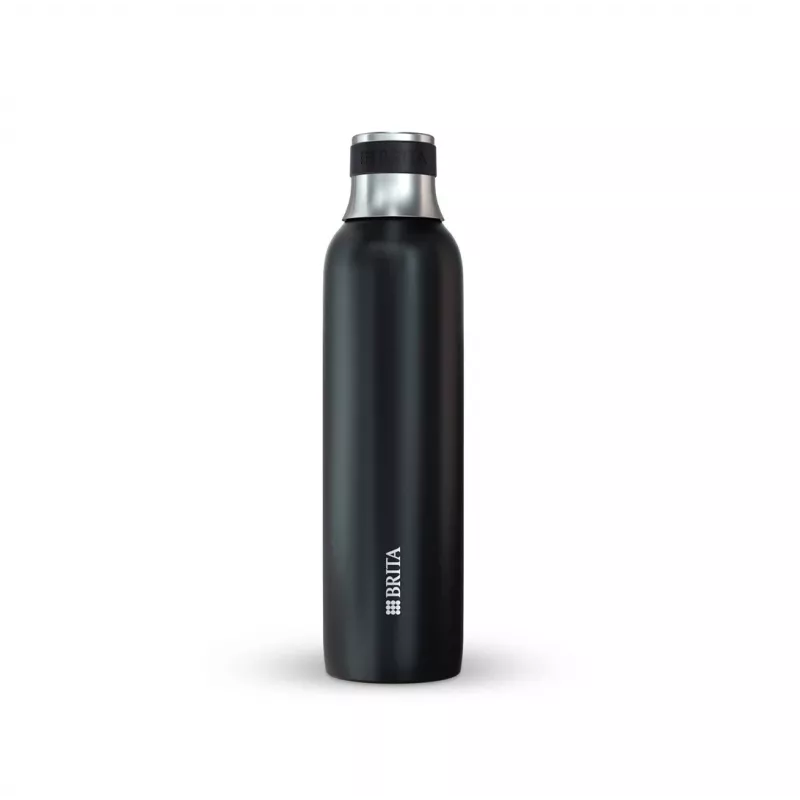Botella de carbonatación BRITA 650 ml, acero inoxidable, negra, apta para lavavajillas