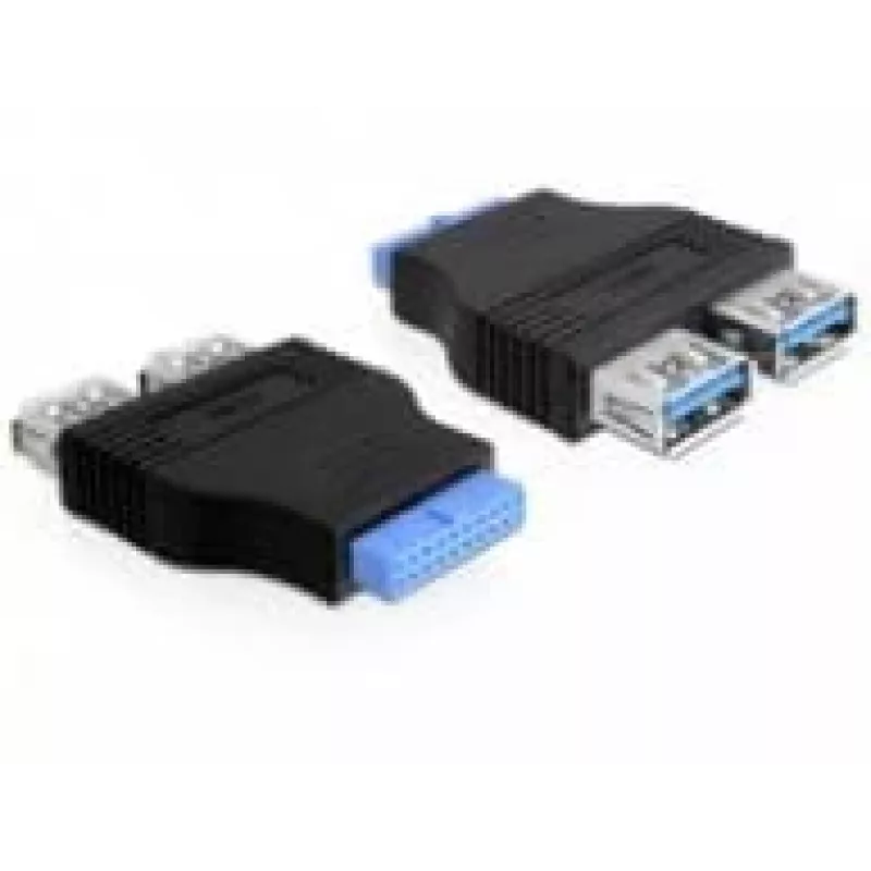 Adaptador Delock USB 3.0 pin header hembra > 2 x USB 3.0 hembra - uno junto a otro (65324)