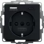 gira Toma de corriente con conexión USB, modelo 2459005, negro