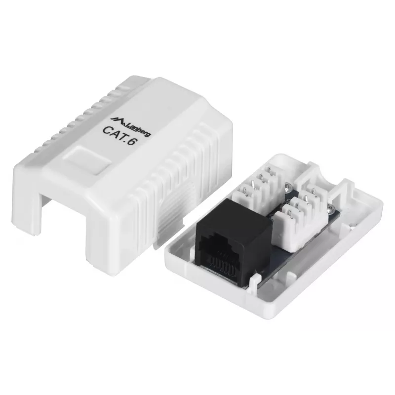 Toma de conexión LANBERG RJ-45 OU6-0001-W, Cat6, blanco