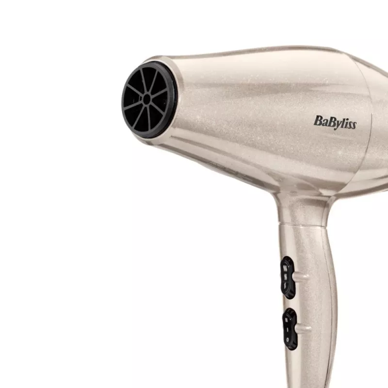 Secador de pelo BABYLISS 5914PE — 2000 W, motor DC, 3 niveles de calor, 2 velocidades, aire frío, Negro/Oro/Oro rosa