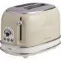Tostadora Ariete 155 Design de 2 ranuras con cestillos para sándwich, 6 niveles de tostado, 810 W, carcasa de acero inoxidable, bandeja recogemigas extraíble, beige pastel
