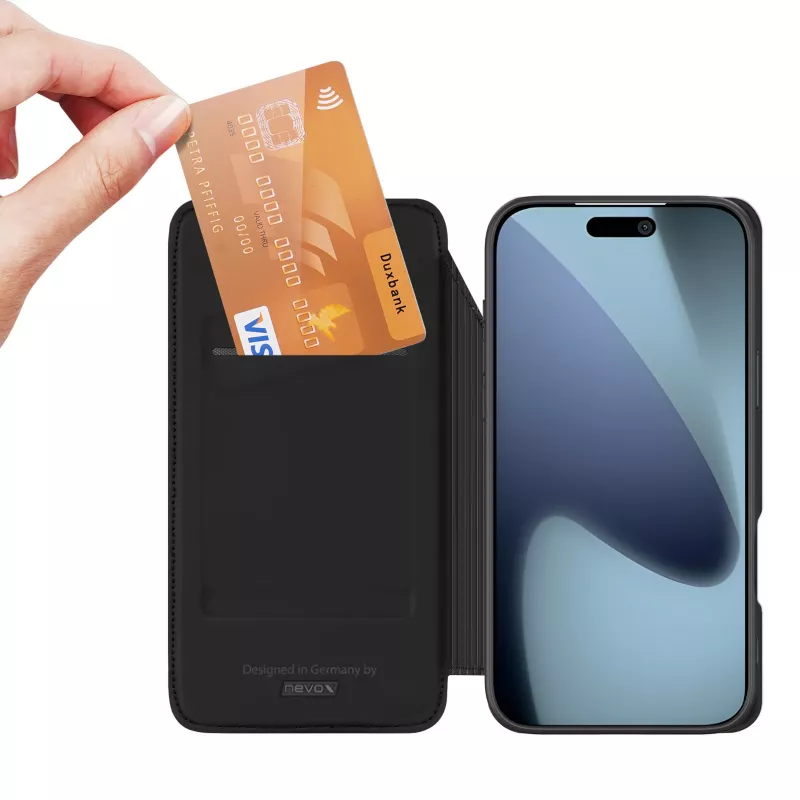 Nevox Vario Series Funda tipo libro para iPhone 17 Pro Max, negro
