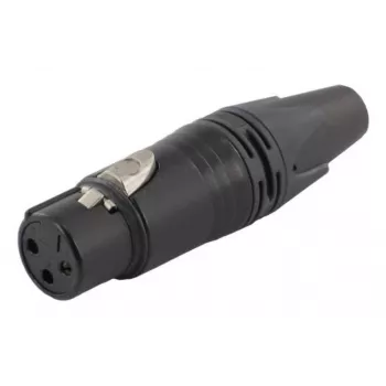Conector hembra XLR de 3 polos EQUIP, negro, 30,5 g, 19,2×19,2 mm