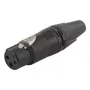 Conector hembra XLR de 3 polos EQUIP, negro, 30,5 g, 19,2×19,2 mm