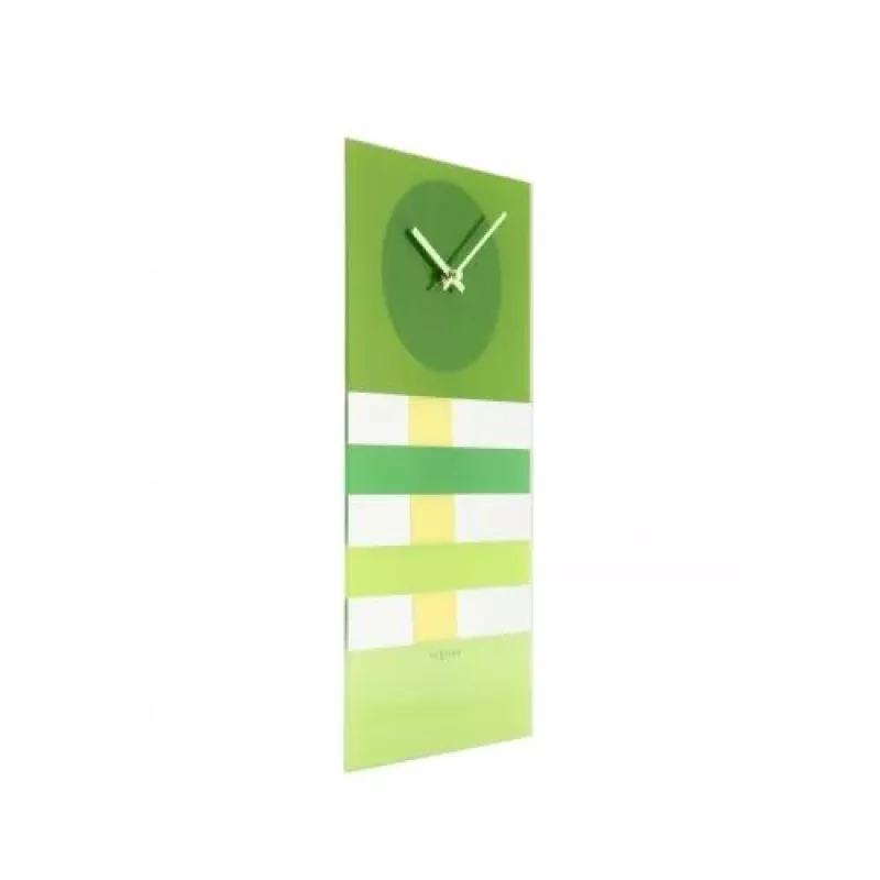 NeXtime Reloj de pared 2855gn Bold Stripes, 19 x 38 cm, pared, verde