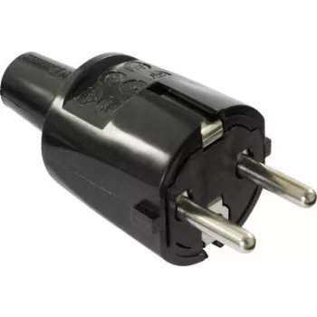AS SCHWABE conector macho de PVC 16A, 250V versión fiable negro (62222)