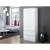 Top E Shop SZAFA MALWA B armario de dormitorio, 5 estantes, 2 puertas, blanco